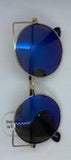 Cat Eye Gold Metal Frame with Blue Tint